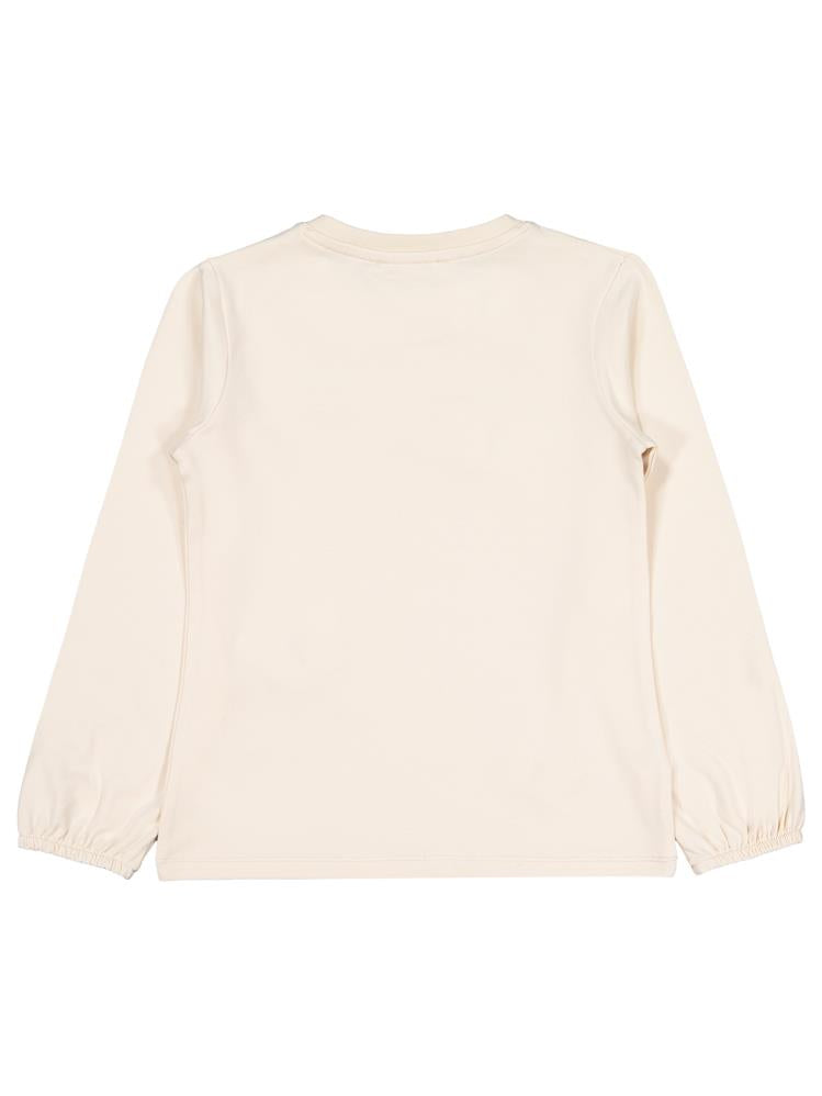 Civil Girls Kelebek Nakışlı 6-9 Yaş Sweatshirt - Fil Dişi