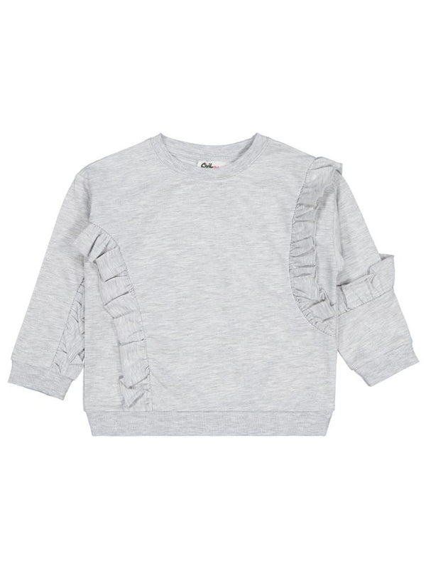 Civil Girls Fırfırlı 2-5 Yaş Sweatshirt - Gri