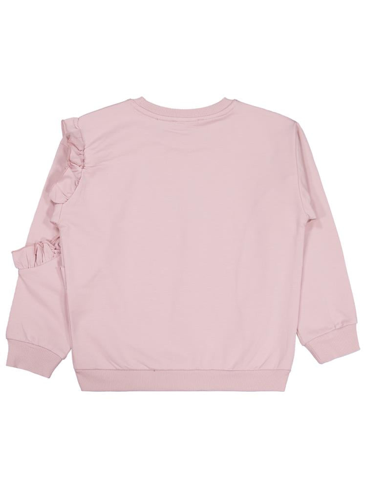 Civil Girls Fırfırlı 6-9 Yaş Sweatshirt - Pembe