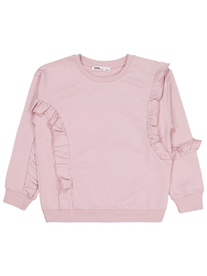 Civil Girls Fırfırlı 6-9 Yaş Sweatshirt - Pembe