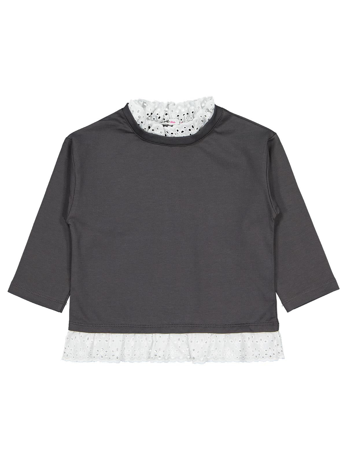 Civil Girls Brodeli 2-5 Yaş Sweatshirt - Gri