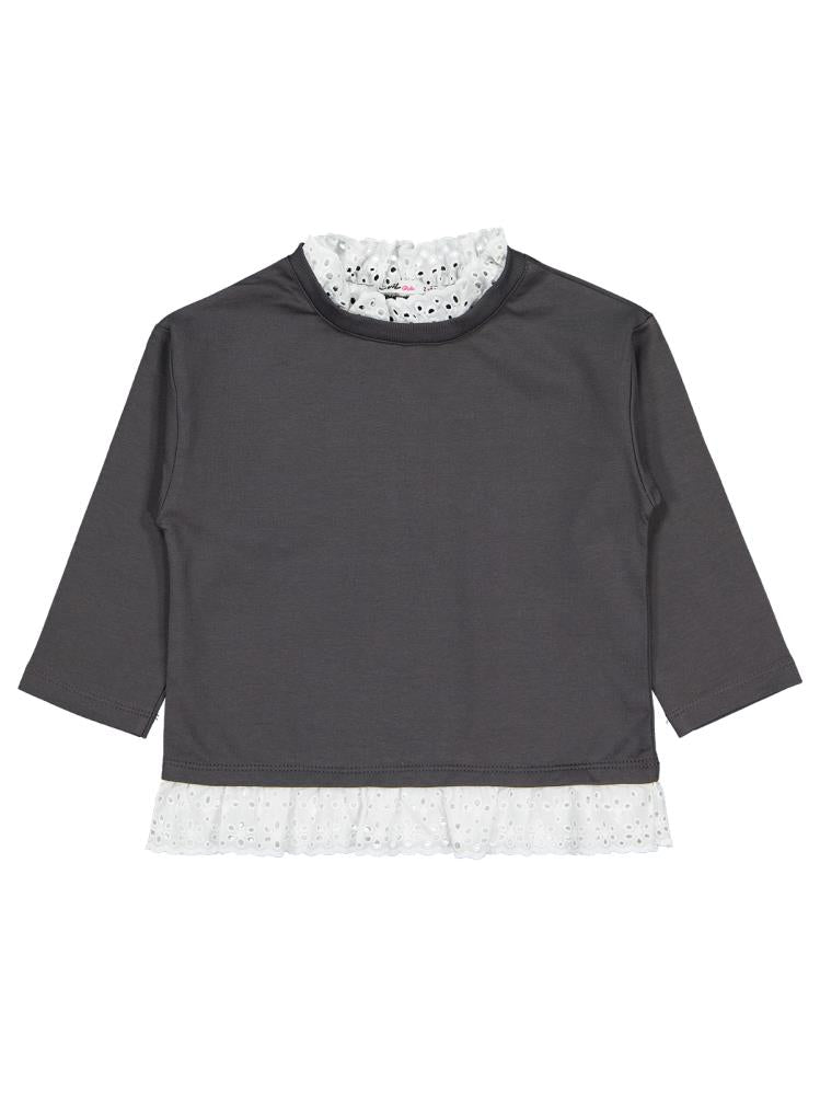 Civil Girls Brodeli 2-5 Yaş Sweatshirt - Gri