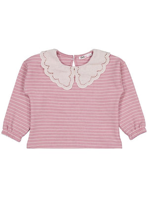 Civil Girls Çizgili 2-5 Yaş Sweatshirt - Pembe