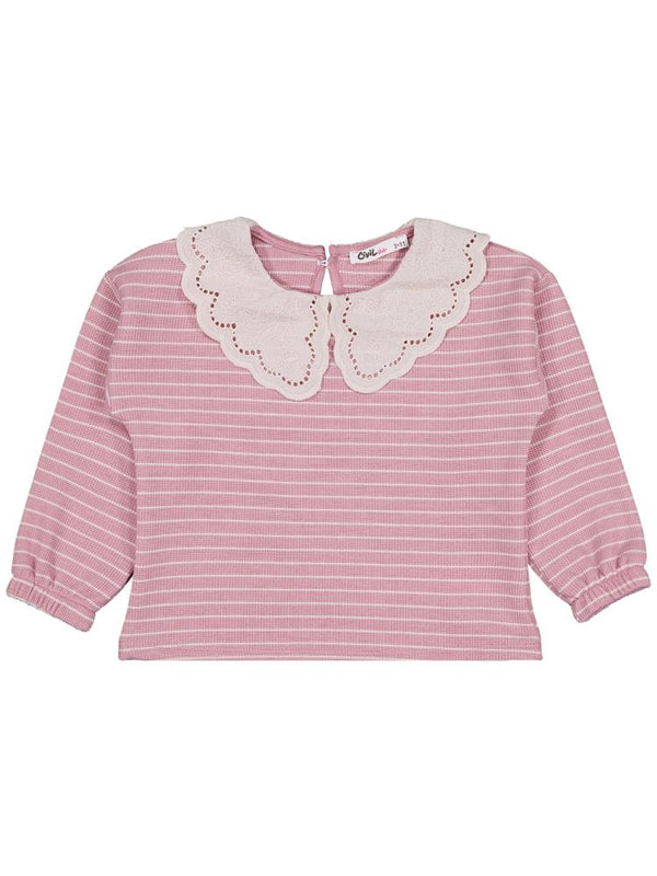 Civil Girls Çizgili 2-5 Yaş Sweatshirt - Pembe