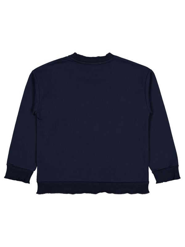 Civil Girls Best Vibes Nakışlı 6-9 Yaş Sweatshirt - Lacivert