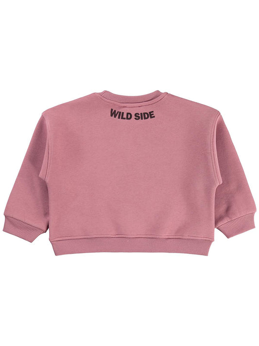 Civil Kız Çocuk Papatya Nakışlı Sweatshirt | 3 İp Uzun Kol | Okul Kreş ve Günlük Kullanım - Pembe