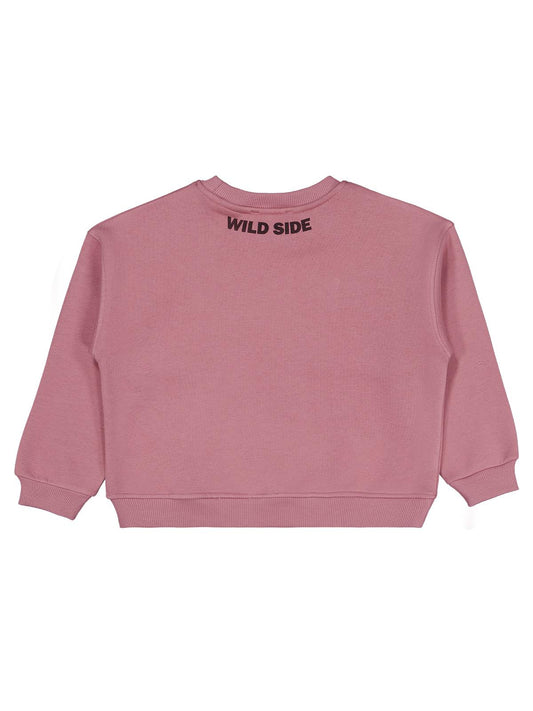 Civil Kız Çocuk Papatya Nakışlı Sweatshirt | 3 İp Uzun Kol | Okul Kreş ve Günlük Kullanım - Pembe