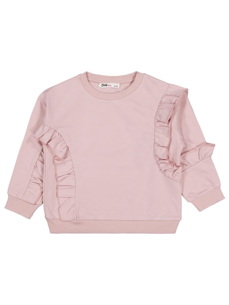 Civil Girls Fırfırlı 2-5 Yaş Sweatshirt - Pembe