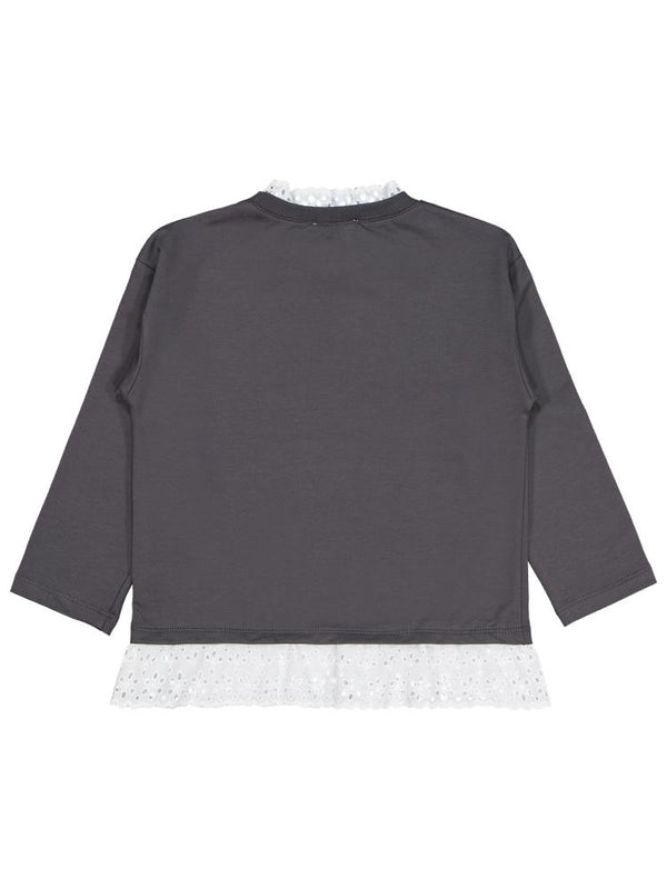 Civil Girls Brodeli 6-9 Yaş Sweatshirt - Gri