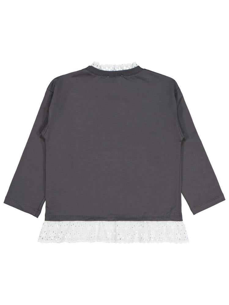 Civil Girls Brodeli 6-9 Yaş Sweatshirt - Gri