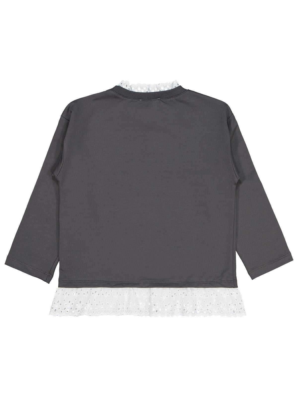 Civil Girls Brodeli 6-9 Yaş Sweatshirt - Gri