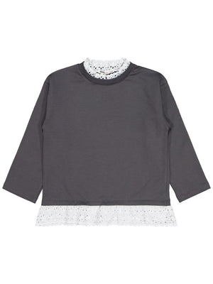 Civil Girls Brodeli 6-9 Yaş Sweatshirt - Gri