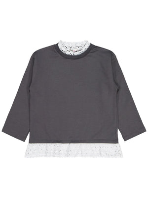 Civil Girls Brodeli 6-9 Yaş Sweatshirt - Gri