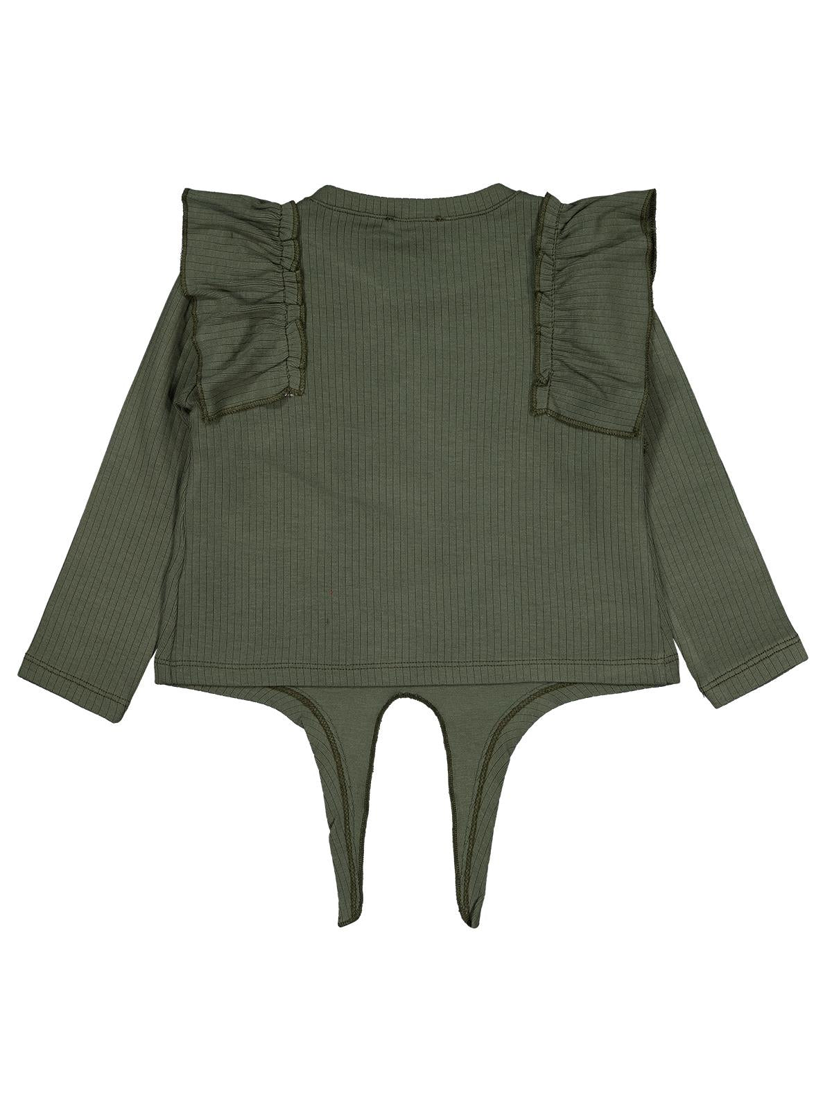 Civil Girls Omuz Fırfırlı 2-5 Yaş Sweatshirt - Haki