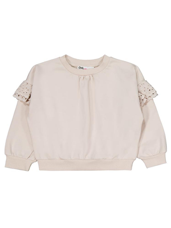 Civil Girls Kolu Fırfırlı 6-9 Yaş Eşofman Takımı - Bej