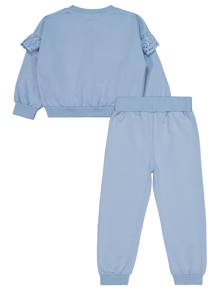 Civil Girls Kolu Fırfırlı 6-9 Yaş Eşofman Takımı - Mavi