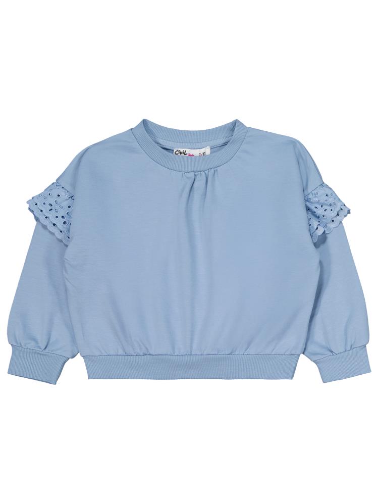 Civil Girls Kolu Fırfırlı 2-5 Yaş Eşofman Takımı - Mavi