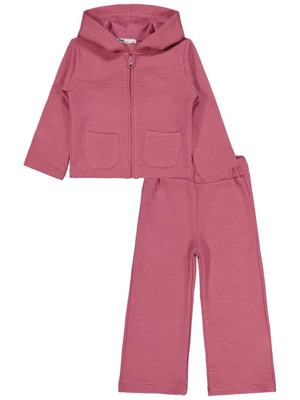 Civil Girls Çiçek Desenli 2-5 Yaş Eşofman Takımı - Pembe