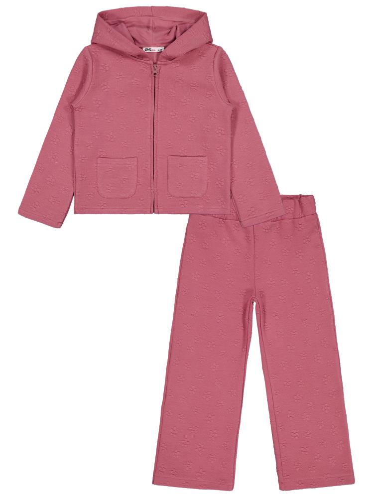 Civil Girls Çiçek Desenli 6-9 Yaş Eşofman Takımı - Pembe