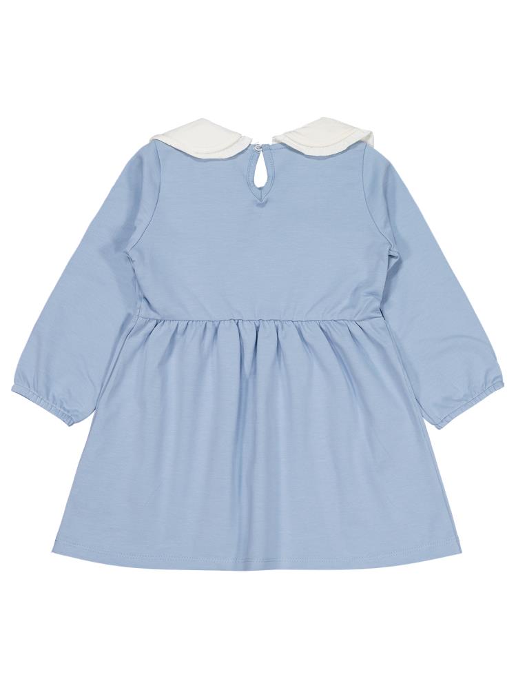 Civil Girls Yakası Nakışlı 2-5 Yaş Elbise - Mavi