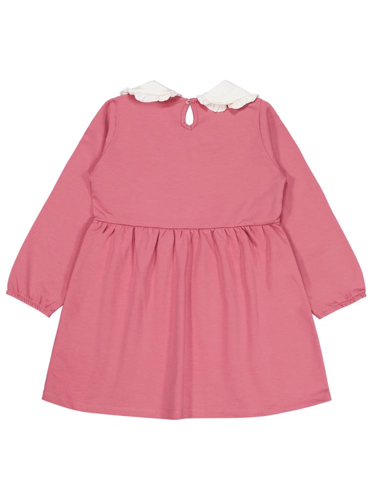 Civil Girls Yakası Nakışlı 6-9 Yaş Elbise - Pembe