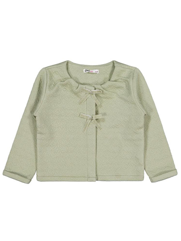 Civil Girls Önden Fiyonklu 2-5 Yaş Hırka - Haki