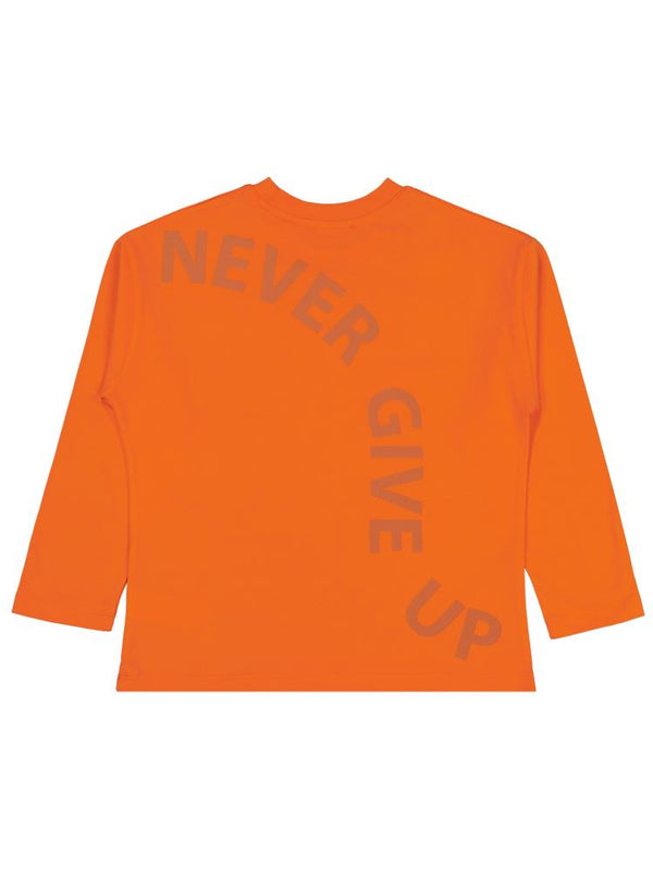 Civil Boys Never Gıve Up Baskılı 10-13 Yaş Sweatshirt - Turuncu