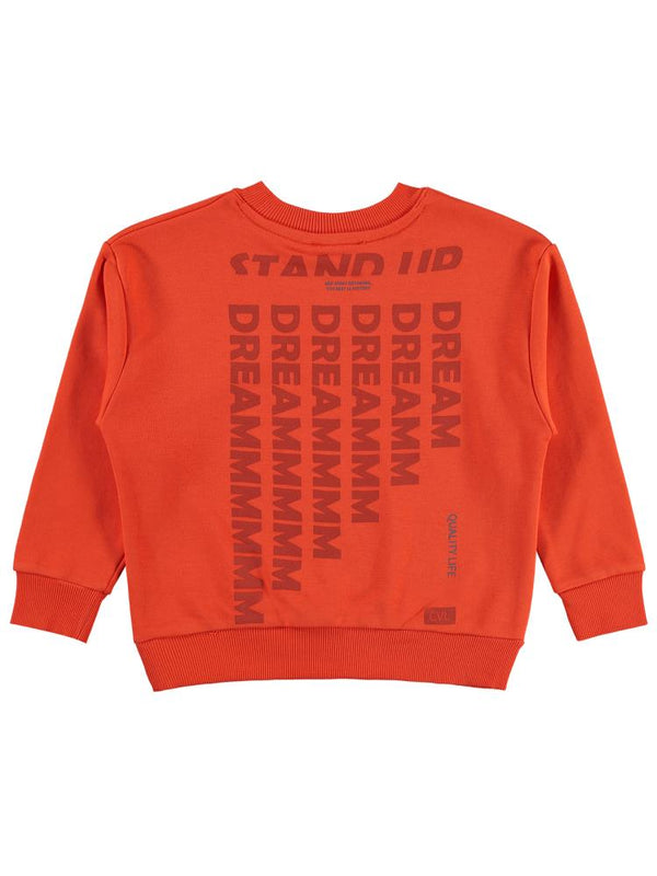 Civil Boys Peace Quıet Baskılı 10-13 Yaş Sweatshirt - Turuncu