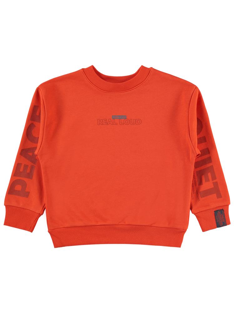Civil Boys Peace Quıet Baskılı 10-13 Yaş Sweatshirt - Turuncu