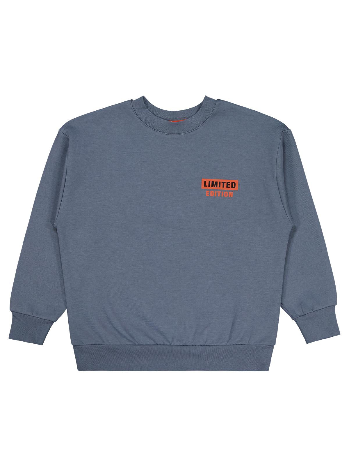 Civil Erkek Çocuk Prıvate Baskılı Sweatshirt | Çelik İnterlok | Okul Kreş ve Günlük Kullanım - Gri