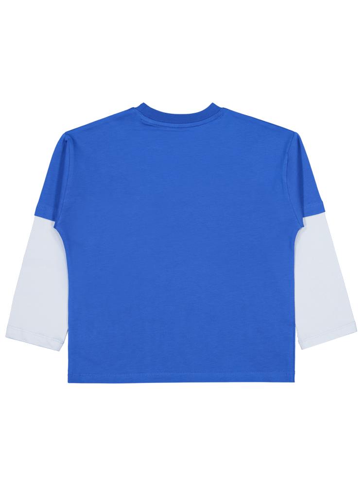 Civil Boys Çıkma Kol - Etiketli 6-9 Yaş Sweatshirt - Mavi