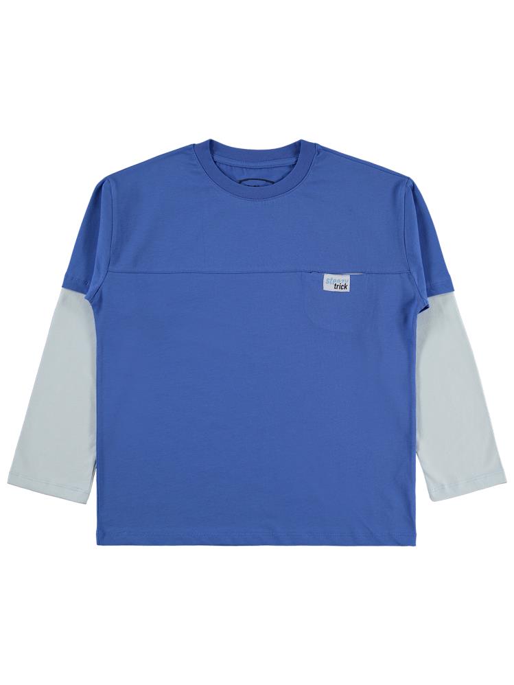 Civil Boys Çıkma Kol - Etiketli 10-13 Yaş Sweatshirt - Mavi