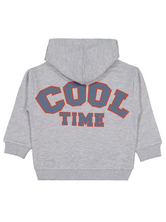 Civil Boys Erkek Çocuk Cool Team Baskılı Sweatshirt | 3 İp Uzun Kol | Okul Kreş ve Günlük Kullanım - Gri