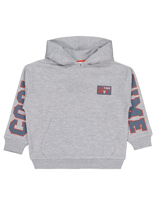 Civil Boys Erkek Çocuk Cool Team Baskılı Sweatshirt | 3 İp Uzun Kol | Okul Kreş ve Günlük Kullanım - Gri