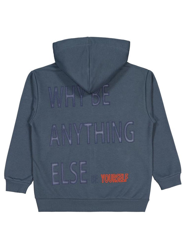 Civil Boys WHY BE Baskılı 10-13 Yaş Hırka - Gri