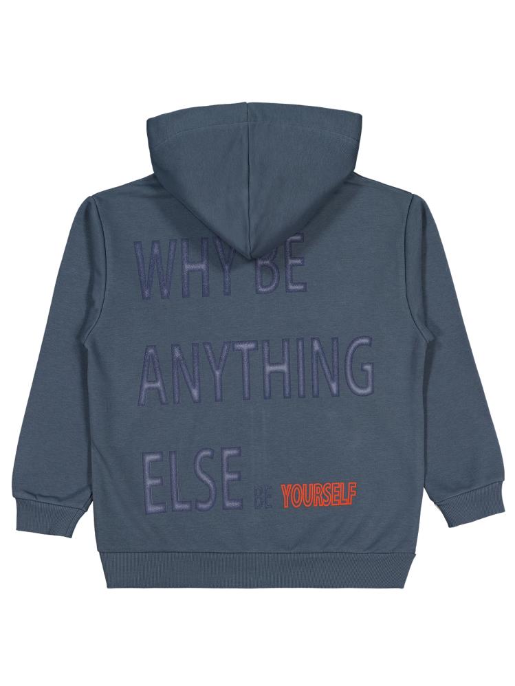 Civil Boys WHY BE Baskılı 10-13 Yaş Hırka - Gri