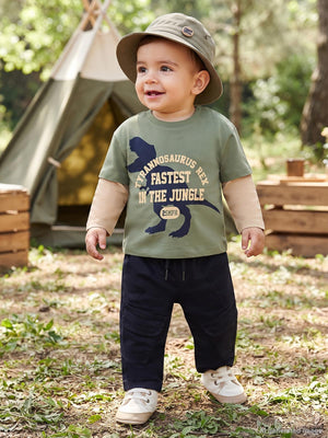 Civil Baby Dinazor Baskılı 6-18 Ay Sweatshirt - Haki
