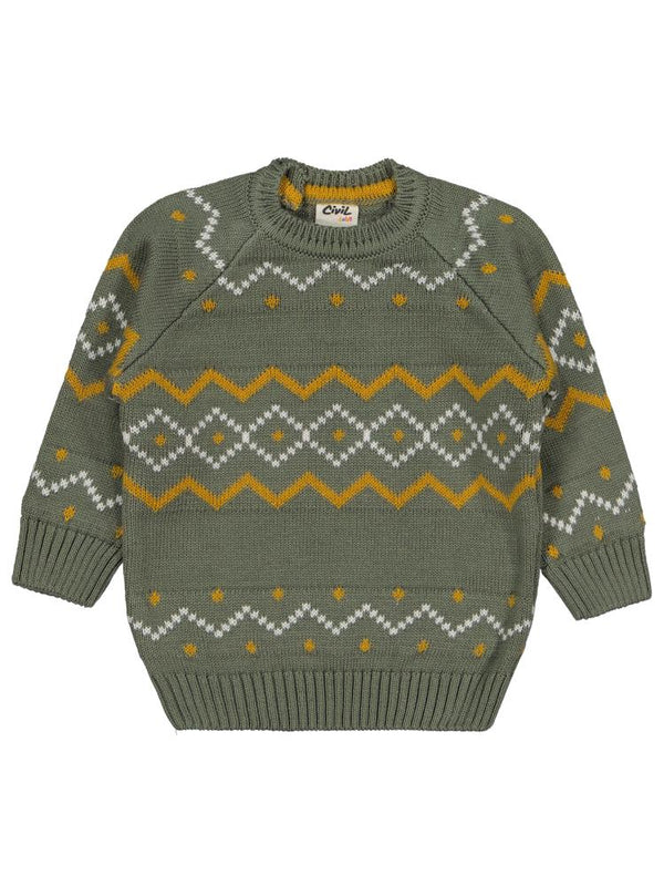 Civil Baby Nord Etnik Örğü 6-18 Ay Kazak - Haki