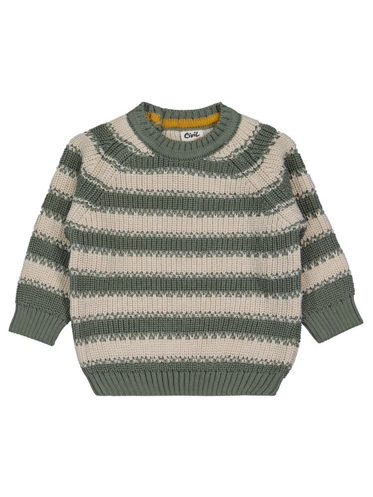 Civil Baby Elvi Çizgili 6-18 Ay Kazak - Haki