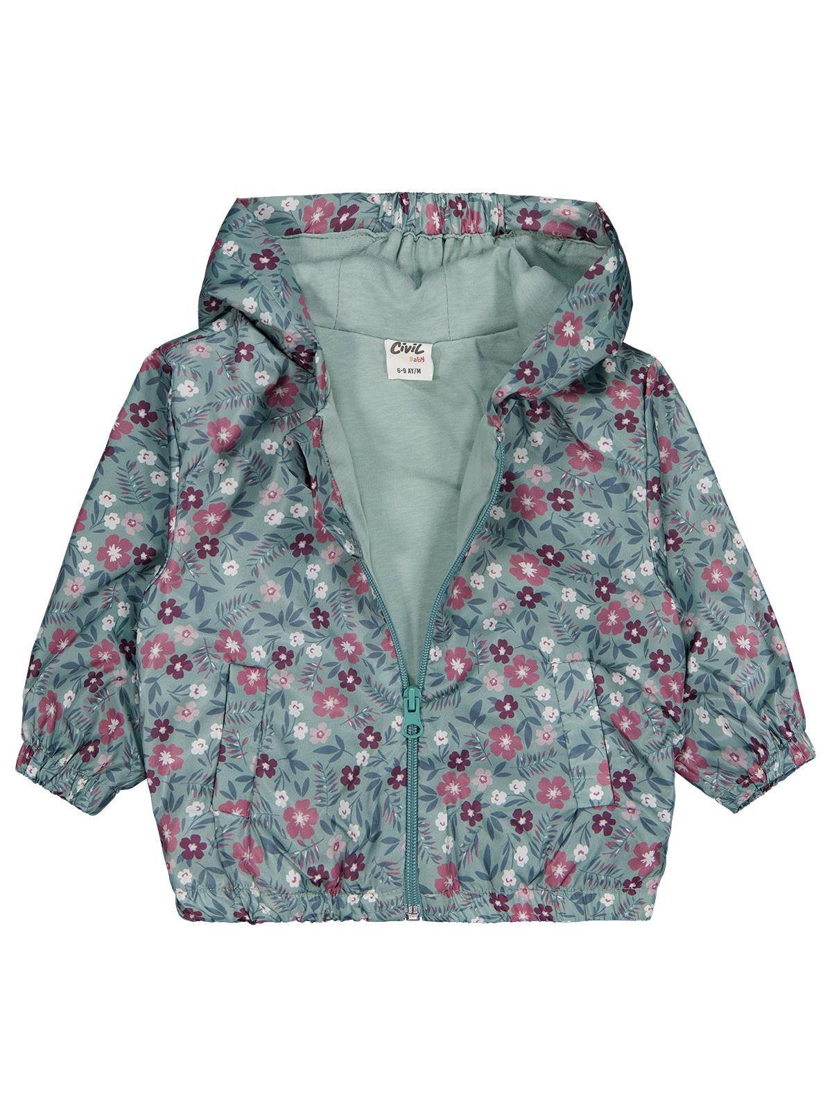 Civil Baby Çiçek Baskı 6-18 Ay Yağmurluk - Yeşil