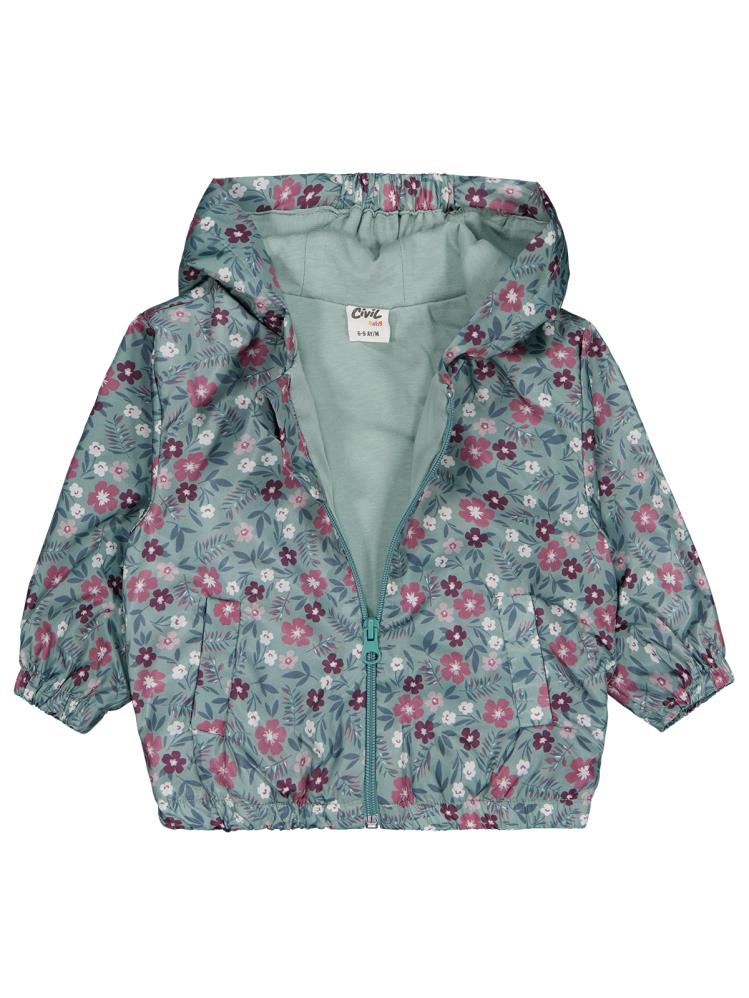 Civil Baby Çiçek Baskı 6-18 Ay Yağmurluk - Yeşil