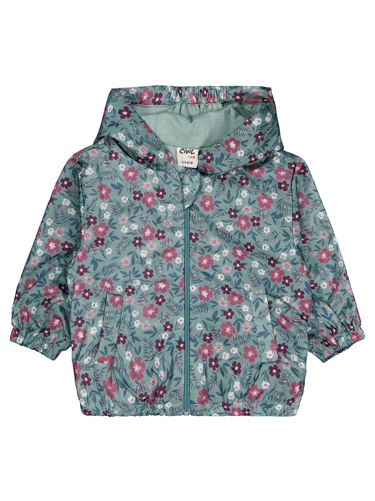Civil Baby Çiçek Baskı 6-18 Ay Yağmurluk - Yeşil