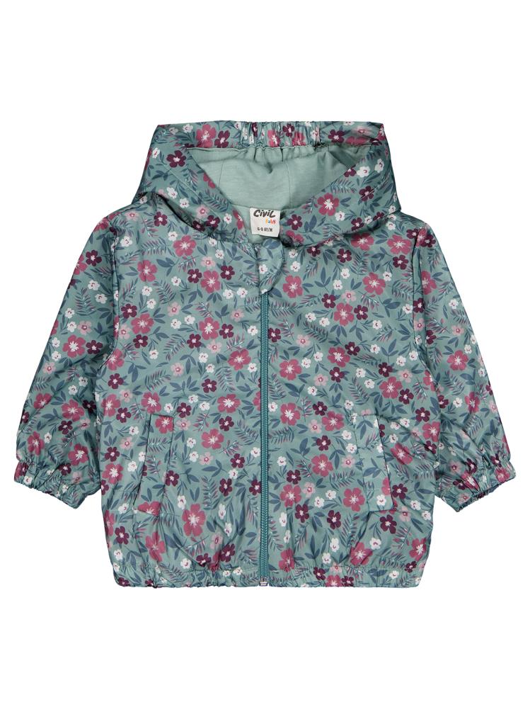Civil Baby Çiçek Baskı 6-18 Ay Yağmurluk - Yeşil
