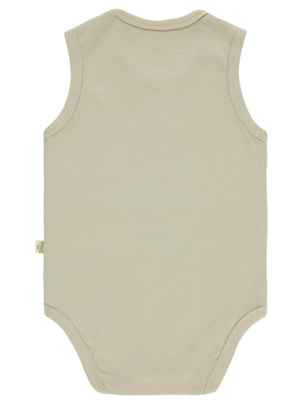 Civil Baby Organik 5 li Sıfır Kol 1-3 yaş Çıtçıtlı Badi - Bej
