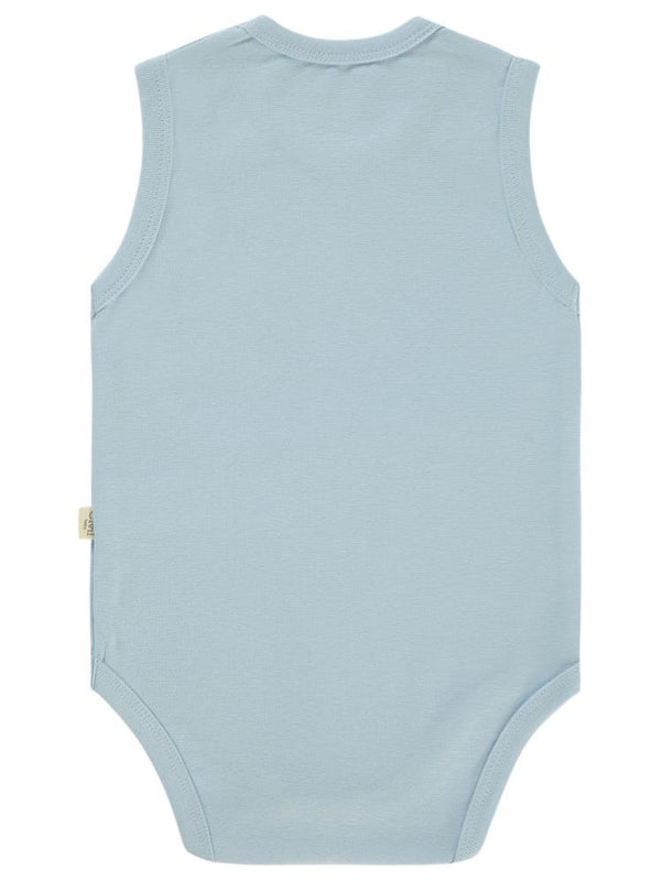 Civil Baby Organik 5 li Sıfır Kol 1-3 yaş Çıtçıtlı Badi - Mavi