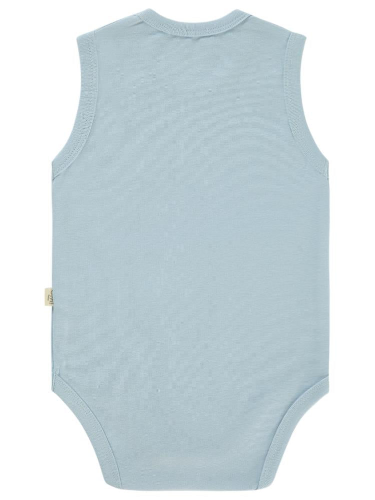 Civil Baby Organik 5 li Sıfır Kol 1-3 yaş Çıtçıtlı Badi - Mavi