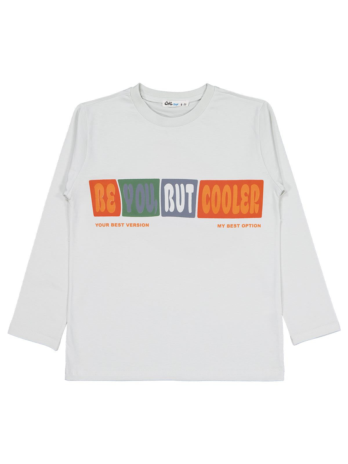 Civil Boys Be You But Cooler Baskılı 6-9 Yaş Sweatshirt - Gri