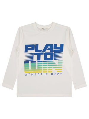 Civil Boys Play To Wın Baskılı 6-9 Yaş Sweatshirt - Ekru
