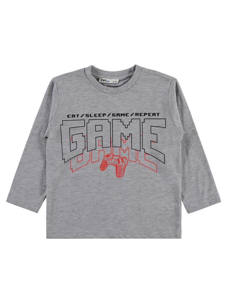 Civil Boys Game Baskılı 2-5 Yaş Sweatshirt - Gri