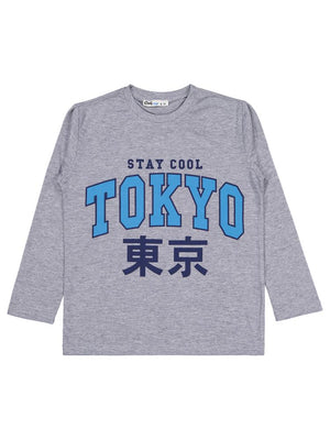 Civil Boys Tokyo Baskılı 6-9 Yaş Sweatshirt - Gri